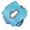 thumbnail image 2 of Polkadot Penguin Watercolor Foam Coaster Set of 4, 2 of 3