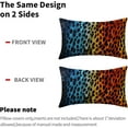 thumbnail image 5 of Colorful Leopard Print Pillow Cover - Leopard Throw Pillow Covers Set of 2 Animal Skin Texture Throw Pillow Covers 12x20 Inches for Home Couch Sofa Outdoor, 5 of 6