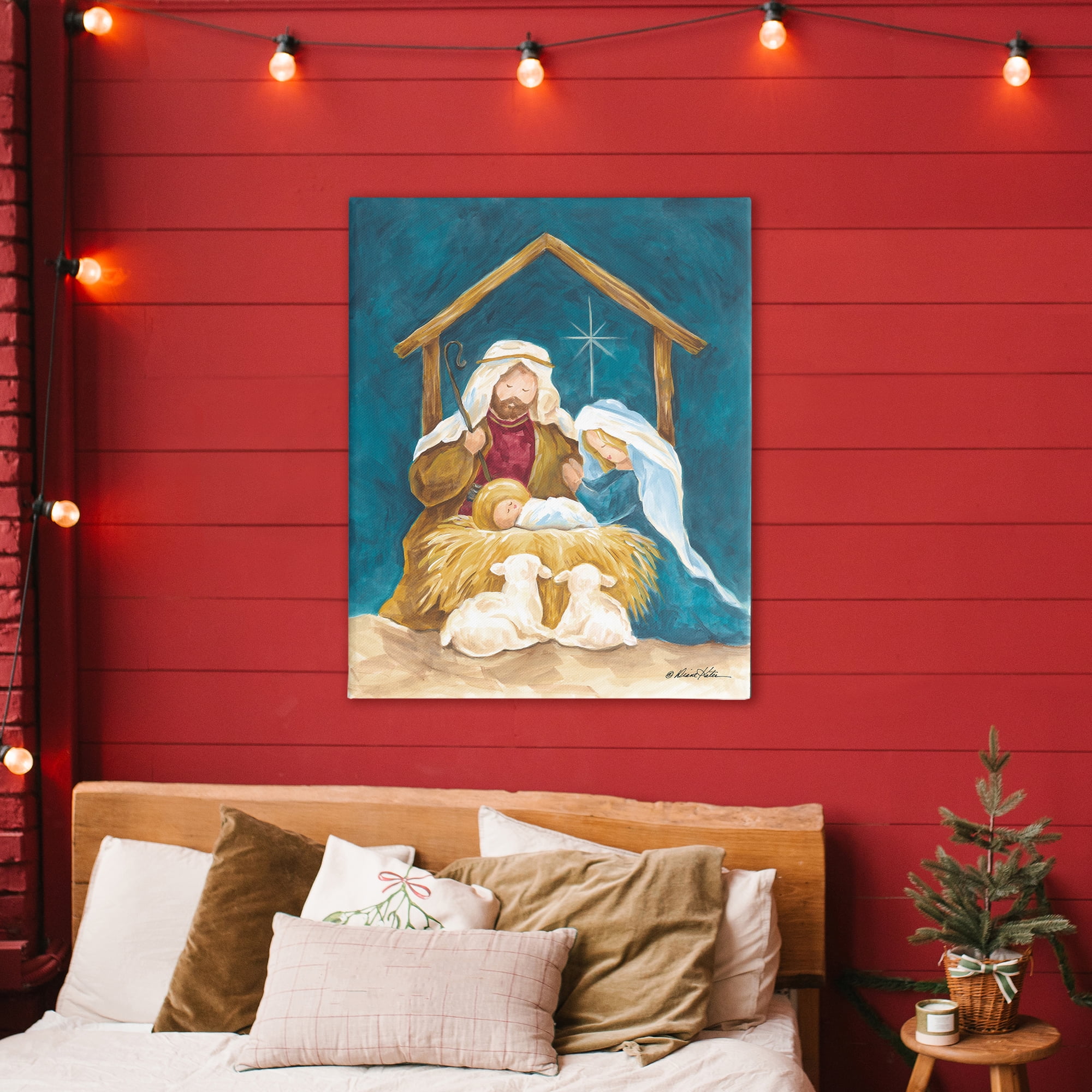Comforting Nativity Painting Canvas Wall Art, design by Diane Kater