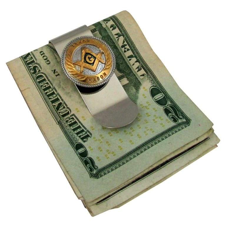 Texas Masonic Freemason Men's Money Clip TX Mason Credit Card Holder Wallet Gift Texas Masonic Freemason Men's Money Clip TX Mason Credit Card Holder Wallet Gift