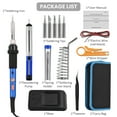 thumbnail image 2 of Tignapoo Kit de Fer à Souder à Température Réglable avec 15 Accessoires - 60W, 5 Embouts Interchangeables, Pompe à Dessouder, Pinces, Débroussailleuse, et Sac de Transport pour Réparation Électronique, 2 of 6