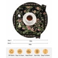 thumbnail image 6 of 15 Inch Round Placemats Set of 6, Black Spring Floral Non Slip Heat Insulation PP Table Mats, Elegant Pastoral Flowers Birds Retro Art Washable Place Mats for Kitchen Dining Party Table Decor, 6 of 7