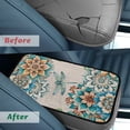thumbnail image 4 of Yuyamidu Dragonfly Car Arm Rest Cushion Pad Accessories Boho Flower Blossom Auto Center Console Cover Pad Winter Car Center Console Armrest Cover Fit for Most Vehicles, 4 of 7
