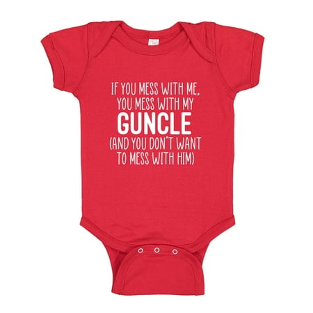 

Don t Mess With My Guncle Baby Bodysuit One Piece 18 mo Red