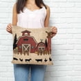 thumbnail image 3 of Throw Pillow Covers 16x16 Inch, Brown Farmhouse Decorative Pillow Cases for Couch Sofa Bed, Vintage Country Animals Cabin Forest Cotton Linen Square Home Decor Pillowcases with Hidden Zipper, 3 of 7