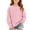 Pink, variant on fatyb Boys Girls Sweatshirt Crewneck Casual Long Sleeve for Kids Solid Color Pullover Tops with Pocket