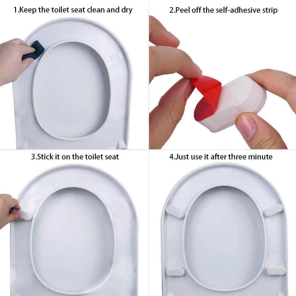 Bidet Toilet Seat Bumper For Bidet Attachment With Strong Adhesive White 4Pack 