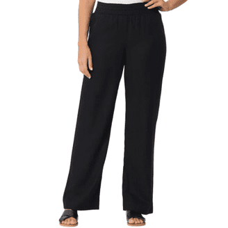 Briggs Ladies' Linen Blend Pull-On Pant Black Medium
