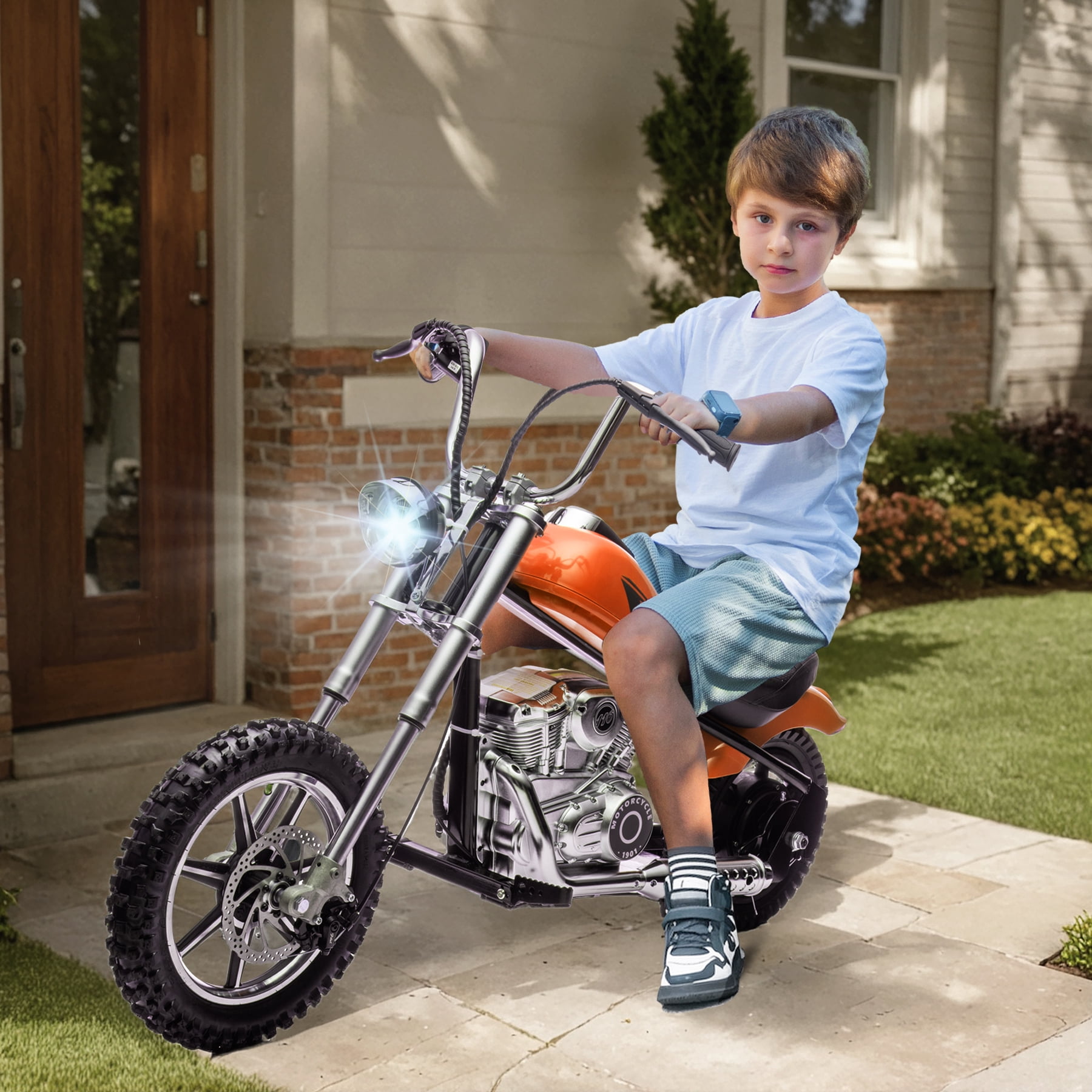JoyWheels 36V Electric Dirt Bike, 350W Ride on Toy Motorcycle for kids,14mph, Orange