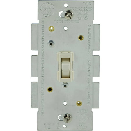 GE In-Wall Light Switch Dimmer, for Incandescent, LED, CFL Dimmable Bulbs, Single Pole, Light