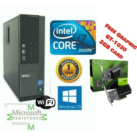 Dell Desktop SFF Optiplex Computer i7 16GB 240 SSD HDMI Windows 10 PC WiFi w/ FREE GT-1030!!!!!