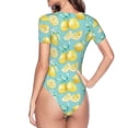 thumbnail image 4 of The Xecao Yellow Lemon Women's Crew Neck Body Suit, a short-sleeved bodysuit and basic swimsuit, both comfort and style for dating and daily life, 4 of 9