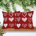 thumbnail image 4 of Valentines Day Outdoor Waterproof Pillow Covers 20x20 Inch Set of 2 Red White Love Heart Throw Pillow Covers Anniversary Wedding Valentines Day Decor Pillow Cases for Patio Garden, 4 of 5
