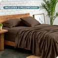 thumbnail image 6 of Bare Home Luxury Bed Sheet Set - Premium 1800 Collection - 4 Piece - Twin-XL, Cocoa, 6 of 8