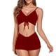 thumbnail image 1 of Traje de baño vintage de dos piezas para mujer, traje de baño retro con cuello halter fruncido, bikini de cintura alta con parte inferior, 1 of 5