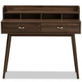 thumbnail image 3 of Baxton Studio Disa Writing Desk in Walnut Brown, 3 of 9