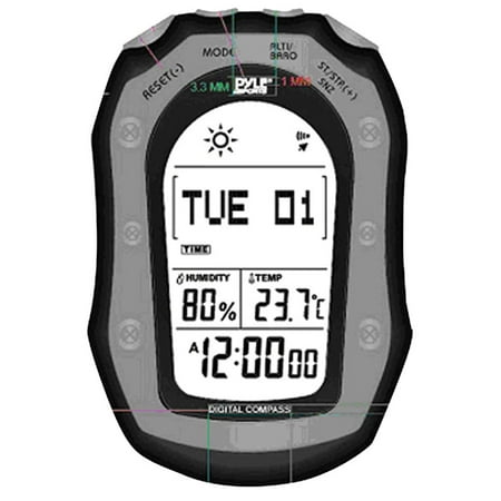 Pyle Weather Station W/ Weather Forecast, 58 World Time, Temp, Altimeter, Barometer, Compass (Black Color)