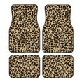 thumbnail image 1 of Honeii Leopard Print Print Car Foot Mat Four-Piece Set - Front & Rear Universal Car Floor Mats for SUVs, Trucks, Sedans, 1 of 7