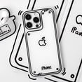 thumbnail image 2 of Funda de teléfono translúcida esmerilada para iPhone, carcasa protectora de silicona, línea bidimensional, cómic, iPhone 13 Pro Max, iPhone 14, 12, 11, XS, XR, X, 2 of 4