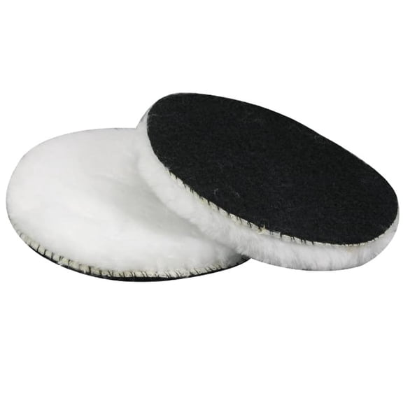 SATC 2Pcs Polishing Pads 5 inch Pure Wool Car Buffer Polisher Waxing Buffing Wheel Kit for Automotive Polishing
