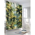 thumbnail image 3 of Fsddascl Summer Palm Trees Shower Curtain Set - 60" x 72" Washable Bathtub Curtain with 12 Hooks, Watercolor Green Nature Forest Waterproof Fabric Stall Shower Curtains for Bathroom/Bathtub Décor, 3 of 6