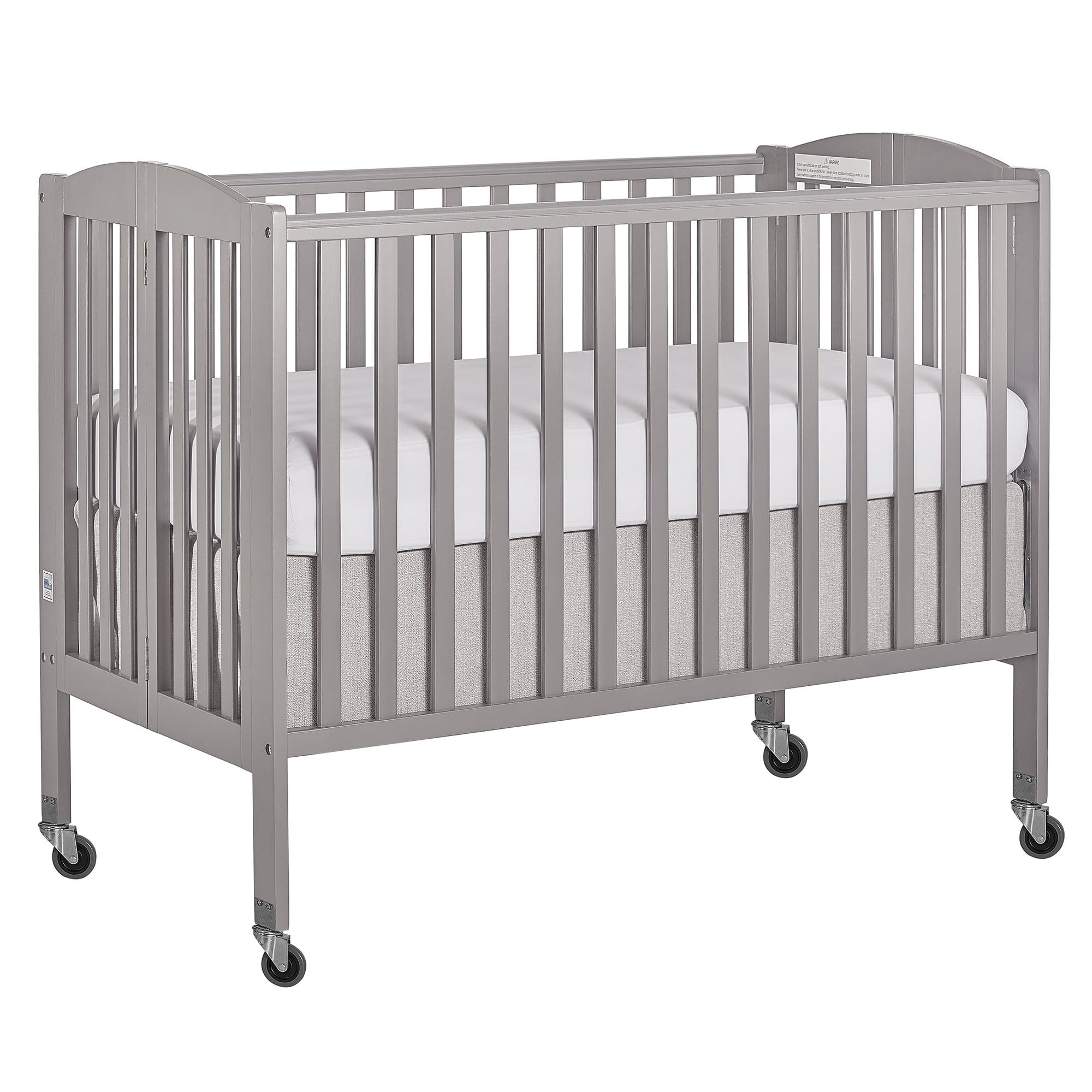 Dream On Me Folding Portable Convenience FullSize Crib, Steel Gray