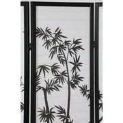 Roundhill Furniture 3-Panel Oriental Shoji Screen/Room Divider in Black