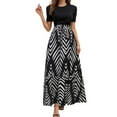 thumbnail image 2 of vigerkar Womens Maxi Skirt Tie-Waist High Waisted Summer Long Skirts Lightweight Tiered Flowy Floral Pleated Skirts Black, L, 2 of 9