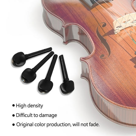 

TOPINCN 4Pcs Ebony 4/4 Violin String Tunning Pegs Parts Replacement Instrument Accessory Violin Tunning Pegs