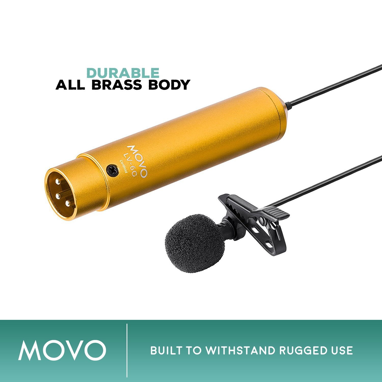 Movo Lv-6 Pro Grade Omnidirectional & Cardioid Xlr Lavalier Condenser Microphone Set [48v Phantom Powered]