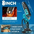 thumbnail image 3 of SUSUZI 8 inch  Mini Chainsaw , Portable Electric Cordless Chainsaw Set,Battery Powered, Small Handheld Chain Saws Pruning for for Wood Cutting Trimming Tree Branches, 3 of 7