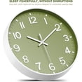 thumbnail image 4 of Wall Clock, Battery Operated, Modern Minimalist Design for Living Room, Office, Kitchen, Bedroom, and Bathroom - Quiet, Stylish, and Perfect for Any Room – Olive Green, 10 Inch, 4 of 5