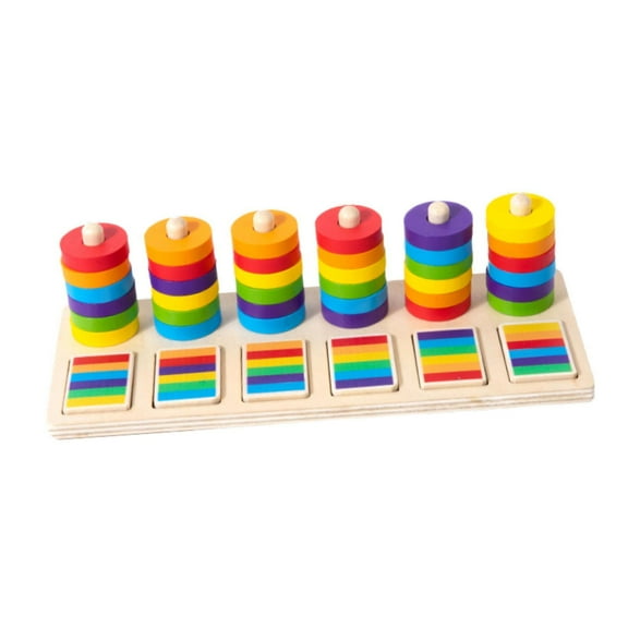 JWQFBC Hanoi Tower Puzzle Game Brain Teaser Creativity Colorful Board Game Intellectual