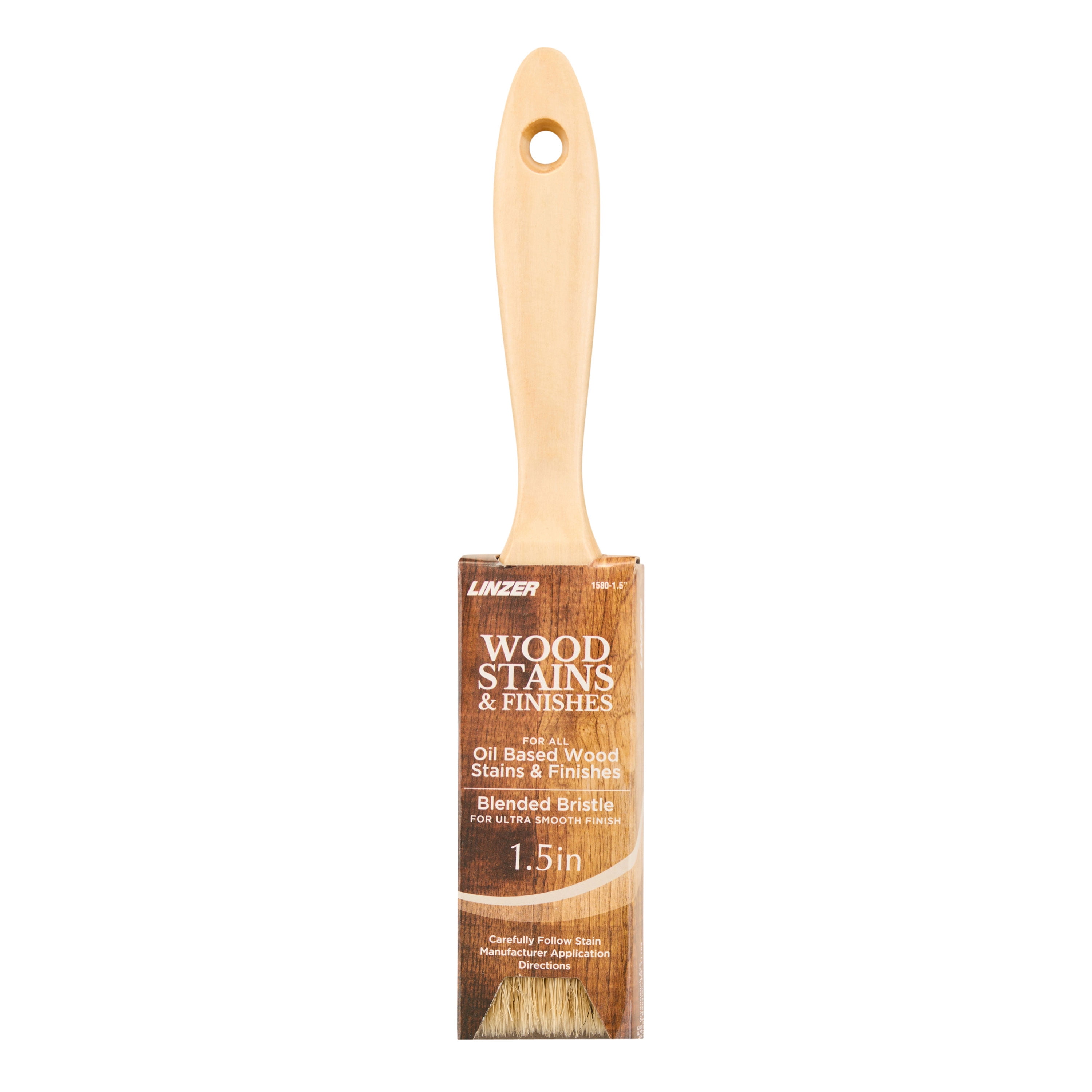 Linzer 1.5" Wood Oil-Based Stains & Finishes Flat Paint Brush