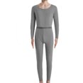 thumbnail image 1 of Conjunto de ropa interior térmica para hombre, calzoncillos largos con forro polar suave, capa base superior e inferior cálidas para el invierno, gris, 1 of 6