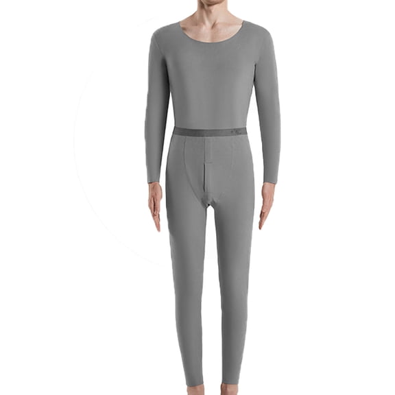 Men'S Thermal Underwear Set, Soft Fleece Lined Long Johns, Winter Warm Base Layer Top & Bottom - Grey-Gray -M