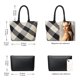 thumbnail image 5 of Bolso tejido BOYATU de piel vegana para mujer, blanquecino y negro, 5 of 9