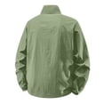 thumbnail image 4 of GrmtClth Men's Outdoor Breathable Stand Collar Zip Up Jacket Lightweight Quick Dry Windbreaker Sun Protection Coat For Hiking Walking Daily Weekend Wear Army Green 2XL, 4 of 5