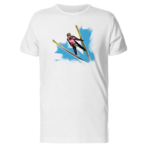 Ski Jump Watercolor Tee Men's -Image by Shutterstock