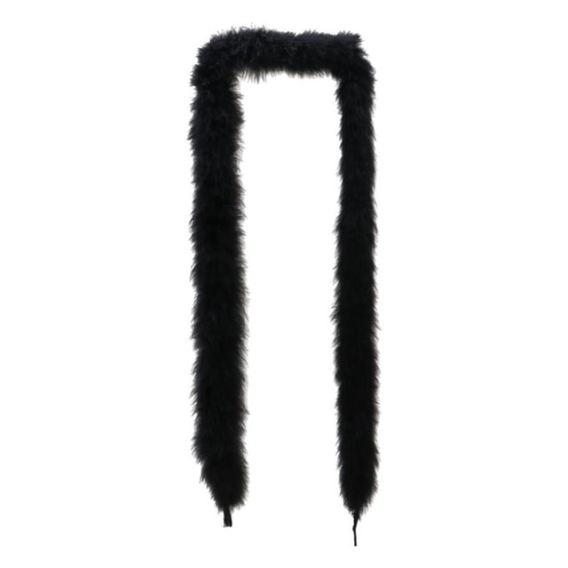 Rollo de Tela Artificial, Tiras de Plumas, Accesorios de Ropa Suaves, Manualidades, Tiras de Lana de Pavo, Imitación Falsa para Decoración Negro