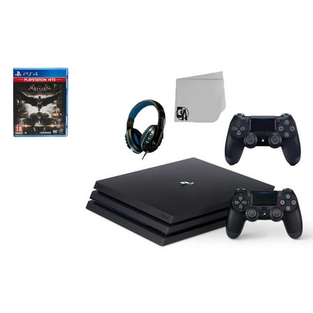 Sony PlayStation 4 Pro 1TB Gaming Console Black 2 Controller Included with Batman Arkham Knight BOLT AXTION Bundle Like New
