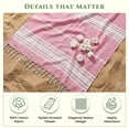 thumbnail image 5 of Occosa 6-Piece Turkish Cotton Beach Towel Pack & 1 Boho Tote Bag, Hammam Towels, No Shrink, Quick Dry, Lightweight, Sand Free (40"x 72" (Coral), 5 of 7