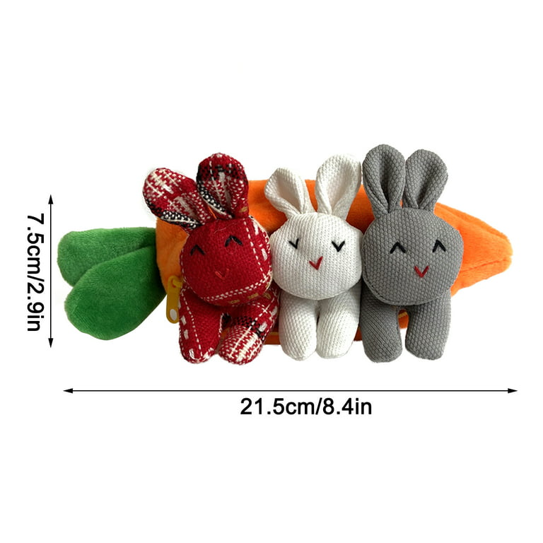 Cute Rabbit & Carrot Pattern Women's Wallet, Short Coin Purse, Card Holder