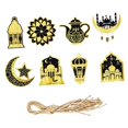 thumbnail image 2 of 8 Piezas Colgante Ramadán, Adornos Colgantes Eid, Manualidades Colgante de Fiesta Eid para Sala de Estar, Boda, Puerta del Hogar, Patio Trasero Negro y oro, 2 of 8