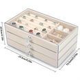 thumbnail image 4 of Colourtree Beige 3 Drawer Jewelry Holder Box Organizer, Jewelry Boxes & Organizers with Earring Organizer, 4 of 7