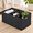 Black-17 x 12.2 x 7.5 inches, variant on Dark Brown 13 x 13 x 7.5 inches Round Paper Rope Woven Storage Baskets Set of 2
