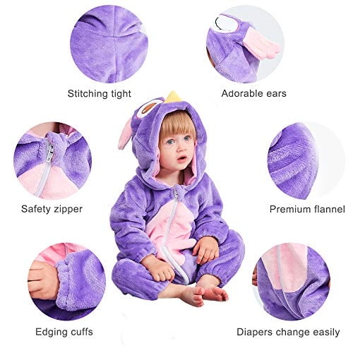 MICHLEY - Mono unisex con capucha para bebé, niña, para invierno, animal, cosplay, pijama, MICHLEY MICHLEY