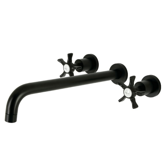 Kingston Brass KS8040NX Hamilton Two-Handle 3-Hole Wall Mount Roman Tub Faucet in Matte Black