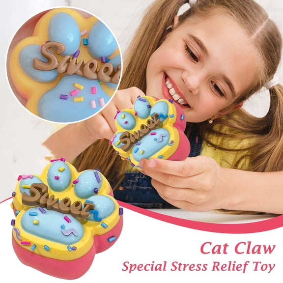 Cat Paw Taba Toys, Cute Silicone Sticky Taba, Squeeze Toys for Stress Relief and Anxiety Relaxing, Decompression Toys, Desk Accessory, Birthday Easter Toys