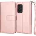 thumbnail image 3 of NJJEX Wallet Case for Samsung Galaxy A03S A12 A13 A14 A23 A32 A51 A52 A53 A54 5G Case,[9 Card Slots] PU Leather Credit Holder Folio Flip [Detachable] Kickstand Lanyard Magnetic Phone Cover [Rose Pink], 3 of 7